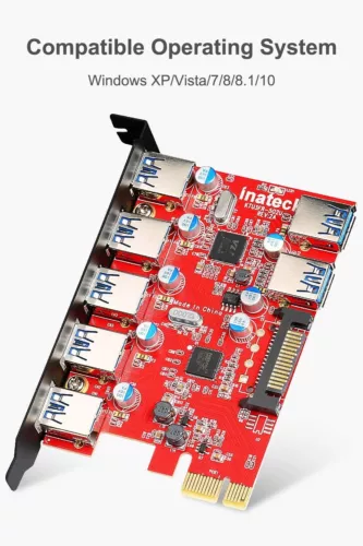 Inateck KTU3FR-502U 7Port USB 3.0 5Gbps PCI Express Expansion Adapter Card SATA - Picture 6 of 7