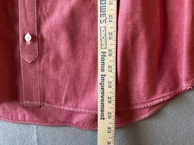 BONOBOS Men's Shirt Extra Large Red Button Down Chambray