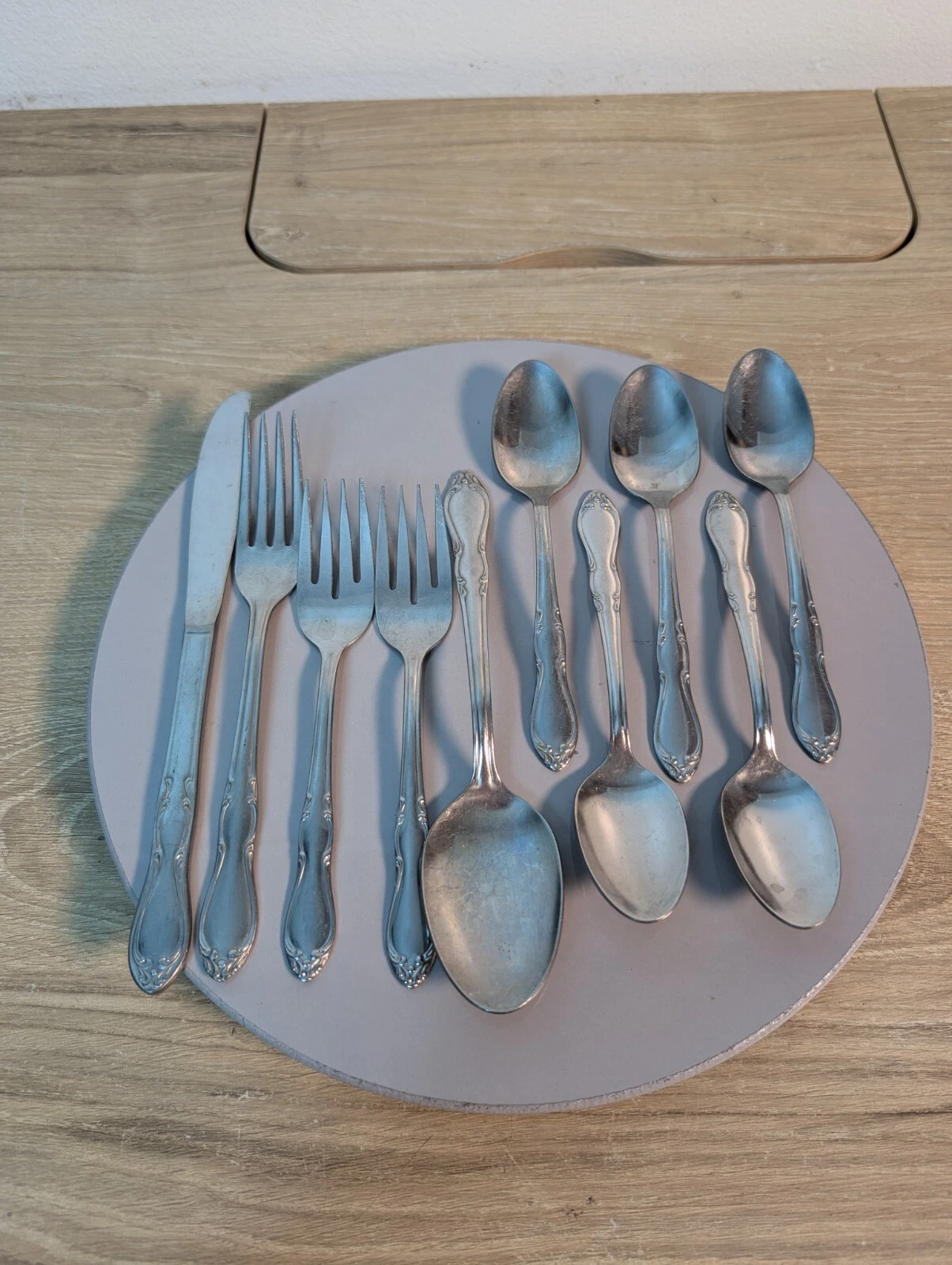 Simeon L. & George H. Rogers / Oneida Homestead Stainless Flatware 10pc