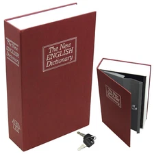 Large RED Home Dictionary Book Secret Safe Storage Key Lock Box Cash - USA SHIP