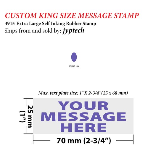 Custom king size message stamp 4915 Extra Large Self Inking Rubber Stamp - Picture 9 of 13