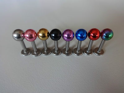 1 x OHR PLUG STECKER Lippe EAR KUGEL COLOUR 316 L BALL 5mm Metallic 1,6 x 8mm