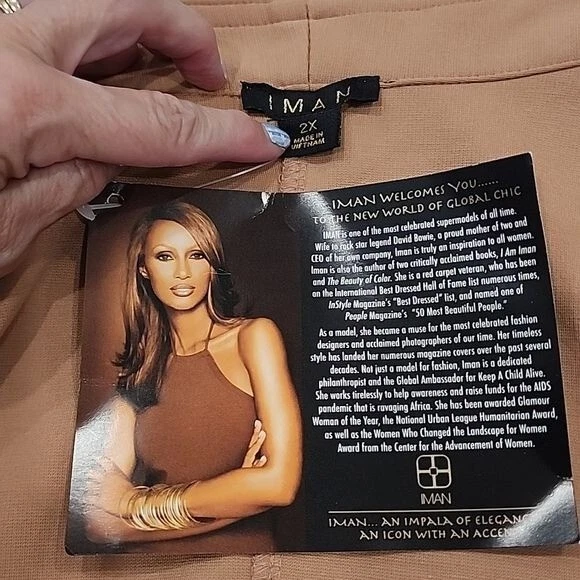 IMAN Jacket Blazer Tan Zipper Accent at Waist Stretch NWT Women's 2X - Imagem 3 de 4