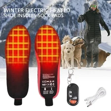Winter USB Rechargeable Electric Heated Shoe Insoles Sock Pads Foot Warmer Feet