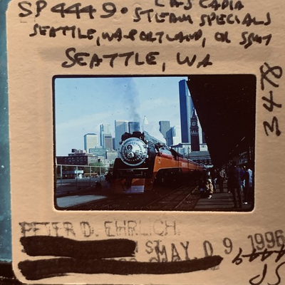 #ad SP 4449 Daylight Steam Locomotive Seattle WA 1996 Original 35mm Slide Train $7.99