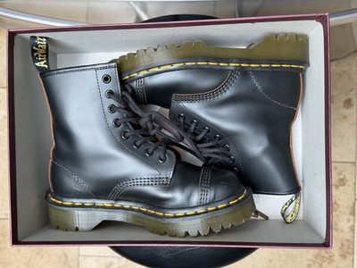Dr. Martens Black Leather Combat Boots with Silver Toe Caps The 1460 and 1460 Quad boot crafted with high gloss leather  main image 4