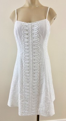 LILLY PULITZER PERRY Womens 10 Resort White Pineapple Pucker Jacquard Dress EXC