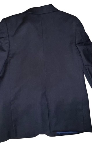 Lands End 100% Wool Navy Boys Single Breasted Blazer Gold Button Sz 10-12 Boys - Picture 3 of 7