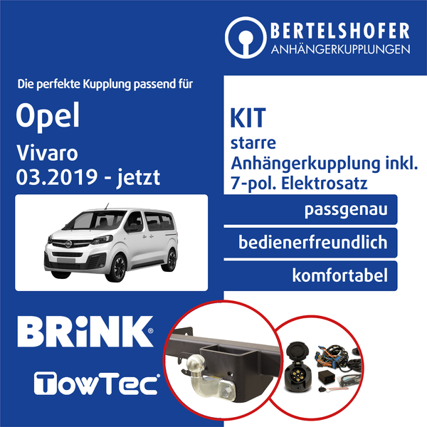 FüR Opel Vivaro C Typ K0 03.2019-Jetzt AHK Starr +7Pol Spezifisch E-Satz NEU PKW-image