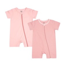 Baby Boys or Girls 2 Pack Pajamas Cotton Short Sleeve Zipper Romper Jumpsuits...