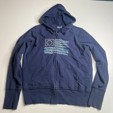 Vintage Polo Jeans Company Ralph Lauren Women  s Zip Hoodie Sweatshirt Blue USA