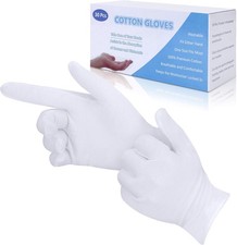 30 Pcs White Cotton Gloves for Eczema Washable Shrink Resistant Cotton Gloves