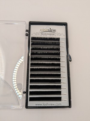 Classic Wimpernverlängerung 3D 10mm Curl C 0,05 Wimpernansicht Black Diamond