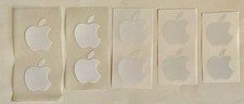 Genuine OEM Apple Logo Sticker Decal White 2  W x 2.5  H  Lot of 10 Logos