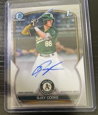 BJAY COOKE 2023 BOWMAN CHROME 1ST AUTOGRAPH BASE ATHLETICS AUTO Q0285