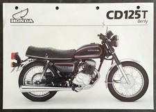 HONDA CD125T BENLY Motorcycle Sales Specification Leaflet FEB 1982