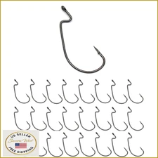 Reaction Tackle Offset EWG Hooks - #2/0 - Fishing Worm Hook Bass Pike Saltwater