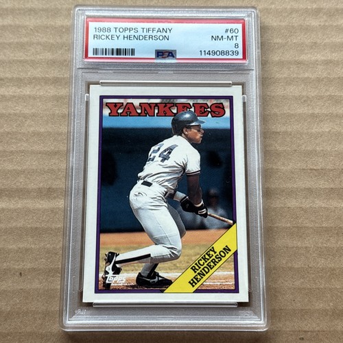 1988 Topps TIFFANY Rickey Henderson #60 PSA 8 NM-MT