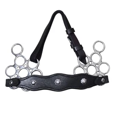 Hilason Western Horse Hackamore Bit In Stainless Steel With Leather Cover