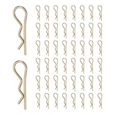 50 Pcs Hitch Pin Clip, 2x45mm R Clips Spring Steel Gold