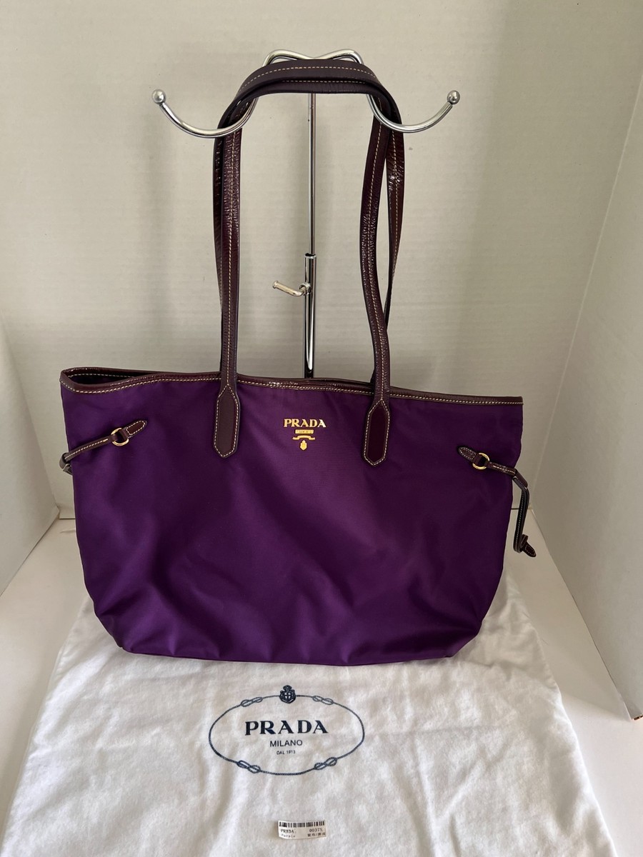 leather bag prada purple nylon bag