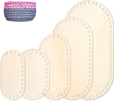 Wooden Bases for Crochet Baskets - 5 Oval Shaped DIY Crafting Supplies