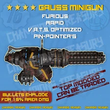 FALLOUT 76 PC GAUSS MINIGUN FURIOUS RAPID VATS OPTIMIZED PIN-POINTER'S