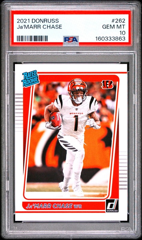 2021 Panini Donruss JA'MARR CHASE #262 PSA 10 GEM MINT RC Rookie Card 😎