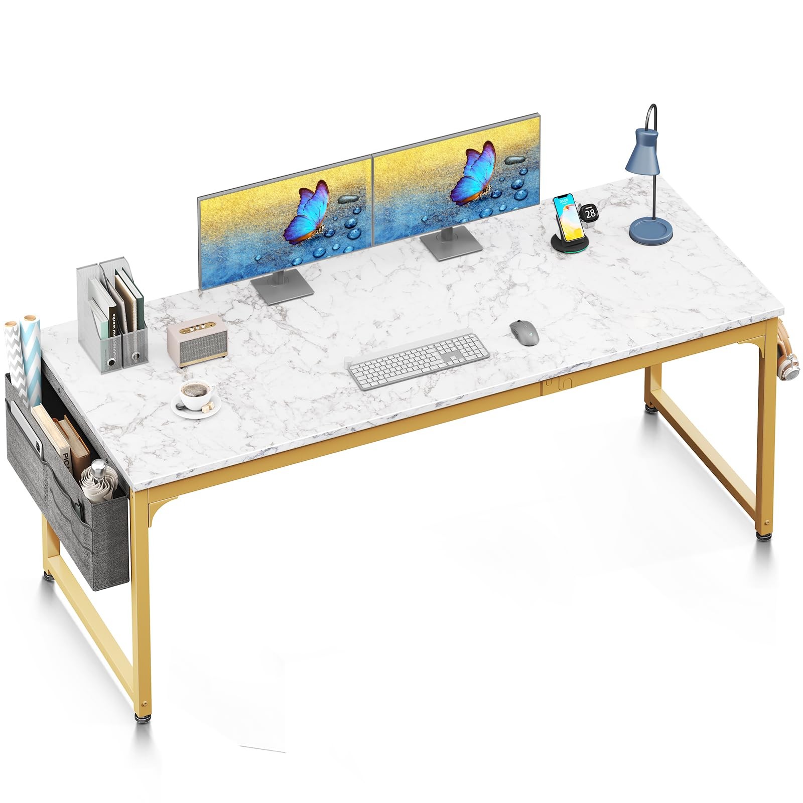 63-Inch Large Computer Desk with Storage for Office & Gaming, Modern PC Workstation  -image