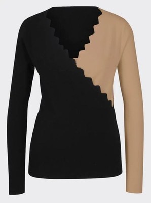 Pullover schwarz 34 HEINE Damen Wickel-Optik schwarz/camel UVP: 39,99  1.821