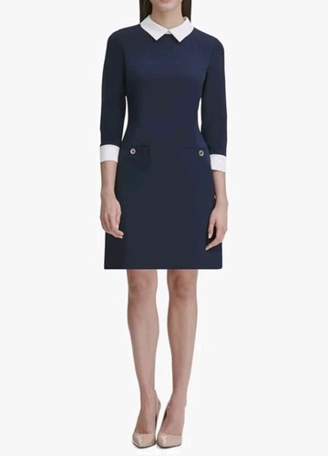New $119 Tommy Hilfiger Women's Essentials black A-line Dress Size 16 Classic - Picture 2 of 9