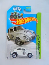 Hot Wheels #191 WHITE The Love Bug Volkswagen Beetle HW Workshop Herbie HTF