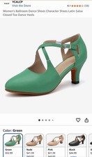 YCALCP Green Women  s Ballroom/ Latin Dance Shoes Size 8