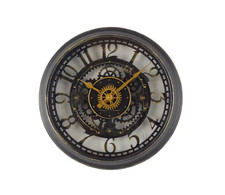 Industrial Gear Wall Clock Bronze