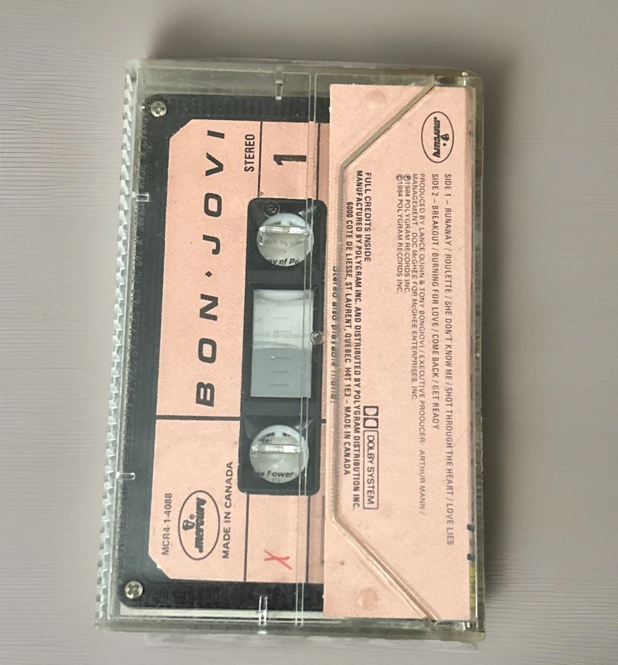 Bon Jovi Self-Titled 1984 Cassette Tape QC10 Mercury Records Canada Rock - Image 2 of 4