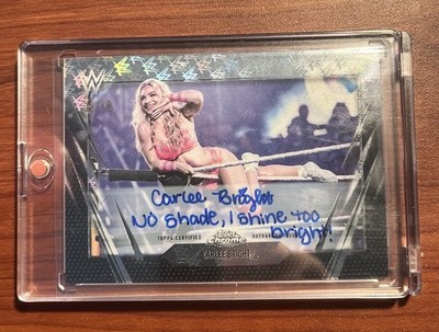 2026 WWE TOPPS CHROME LOGOFRACTOR CARLEE BRIGHT AUTO BLACK 01/10 Inscribed!