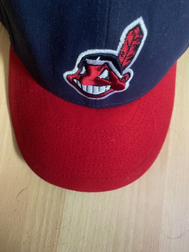 Vintage Cleveland Indians Hat New Era Size 7 1/4 Fitted Original 100% MLB USA - Picture 2 of 10
