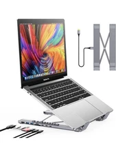 USB C Laptop Docking Station Stand, USB C Dock Tablet Stand, 8 in 1 USB C Hub wi