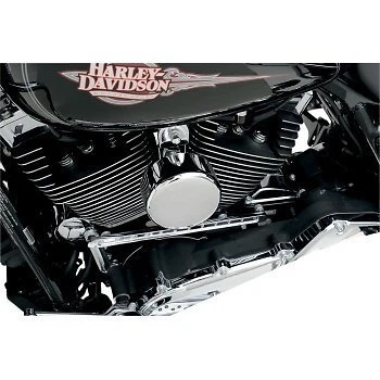 Cubierta de bocina redonda lisa cromada Drag Specialites 2107-0043 para Harley "Cowbell" Foto 4 de 4