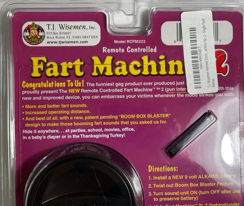 Fart Machine No 2 with Remote Control, New, Sealed - Picture 6 of 8