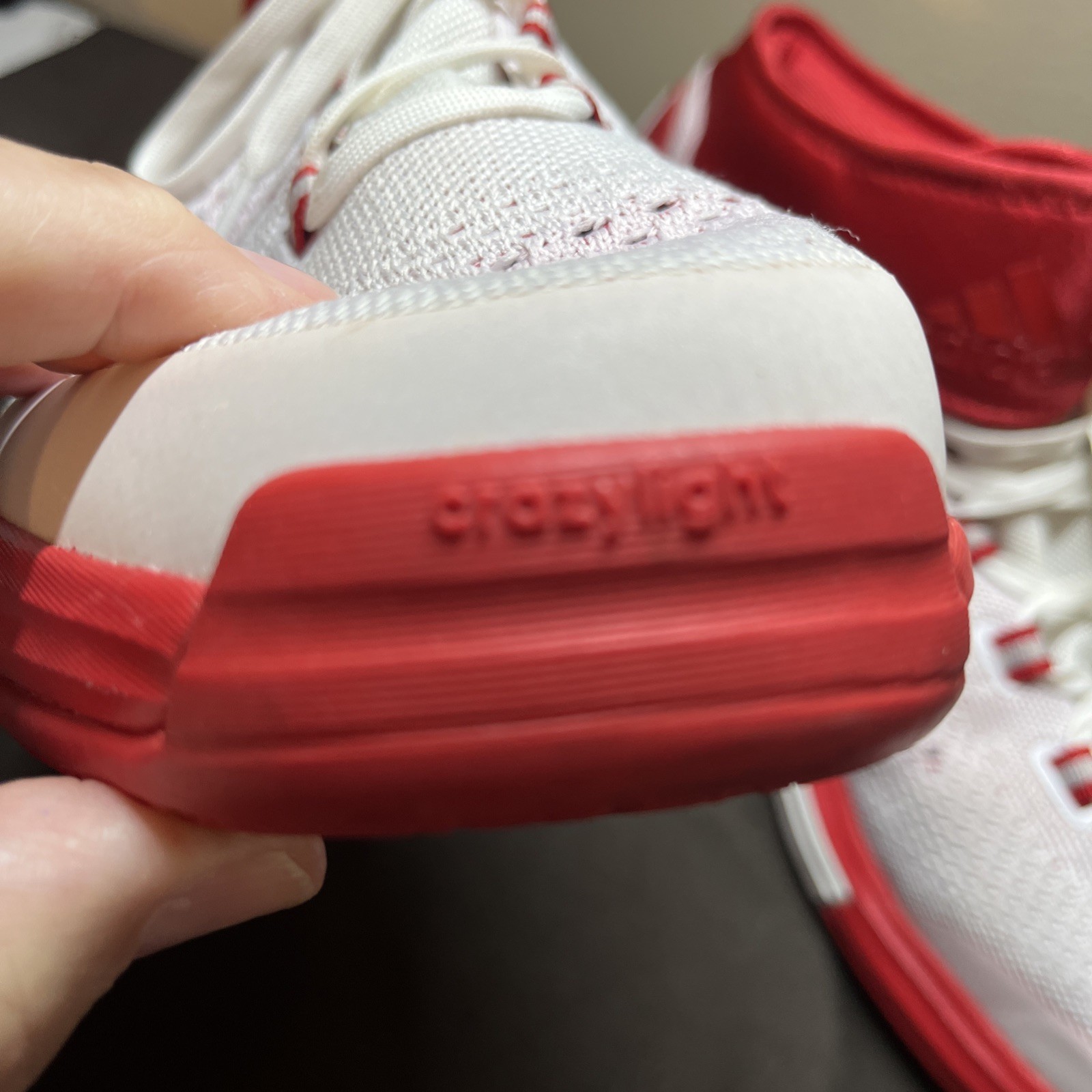 Adidas Crazylight MENS Red White Lace Up BASKETBALL SNEAKERS SIZE 17