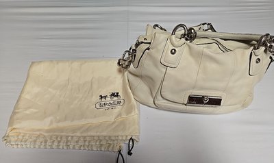 Coach Kristin Leather Zipper Satchel Ivory Exterior No. L 1093