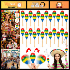 24 Pcs Colorful Maracas - Hand Percussion Rattles for Fiesta, Cinco de Mayo, Mus