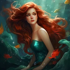 Artwork Mermaid Fantasy Picture Home Decor Wall Art Canvas Poster Print Painting