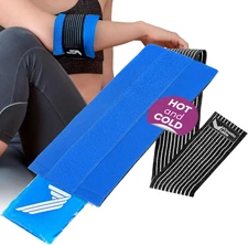 Ice Pack Wrap with Elastic Strap by  - Hot Cold Gel Pack for Injuries - Reusa...