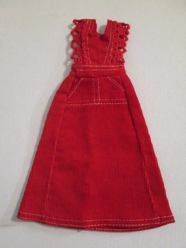 Vintage Mod Barbie #3486 O-Boy Corduroy ~ Red Jumper Dress