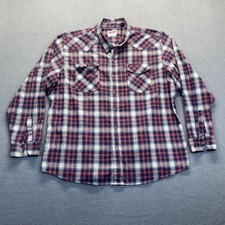 VINTAGE Wrangler Shirt Mens Size 3XL multicolor Plaid Flannel Buttons Western