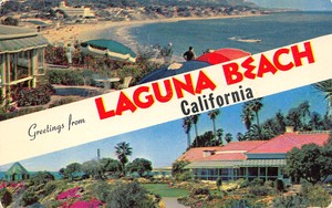 Laguna Beach California~Banner Greetings~Main Beach~Victor ...