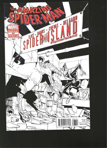 Amazing Spider-Man #667 2nd Print Lizard B&W Sketch Variant Marvel 2011 NM