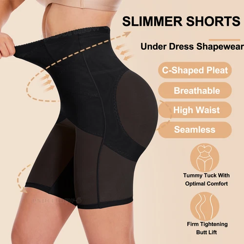 Bauchkontrolle hochtaillierte Shorts Gürtelhose Body Shaper Oberschenkel schlanker Shapewear - Bild 5 von 32